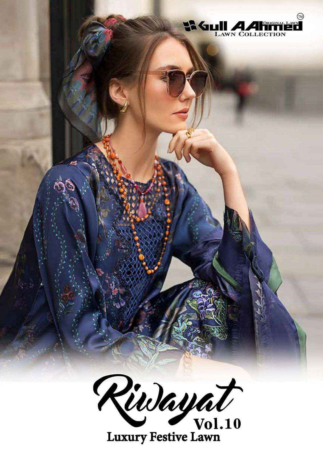 Gul Ahmed Riwayat Vol 10 Printed Pure Lawn Dress Material Wholesale Price ( 6 Pcs Catalog )