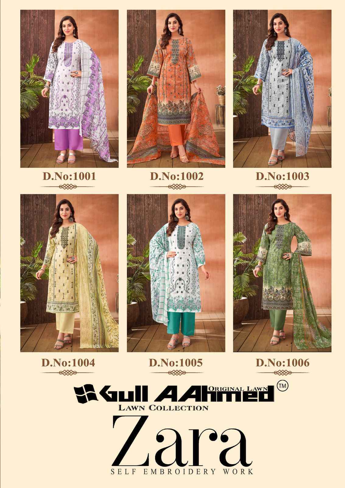 Gull Aahmed Zara Wholesale Lawn Pakistani Suits ( 6 pcs Catalogue )