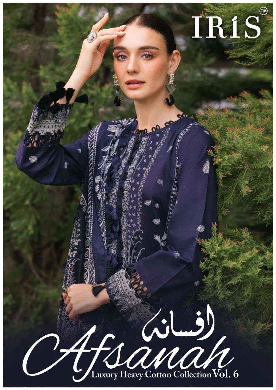 Iris Afsanah Vol 6 Pure Cotton Pakistani Dress Material ( 10 Pcs Catalogue )