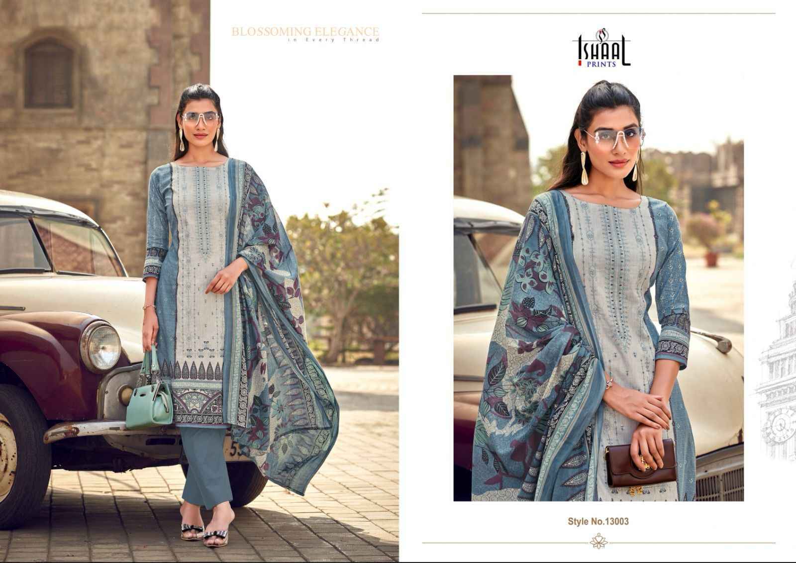 Ishaal Prints Embroidered Vol-13 Lawn Cotton Dress Material (10 pcs Catalogue)