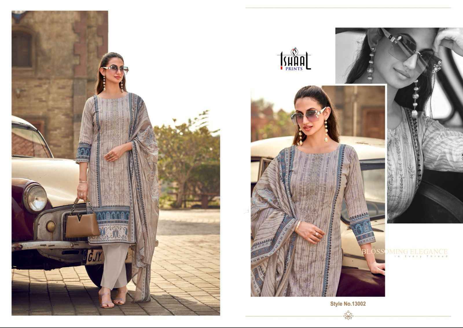 Ishaal Prints Embroidered Vol-13 Lawn Cotton Dress Material (10 pcs Catalogue)