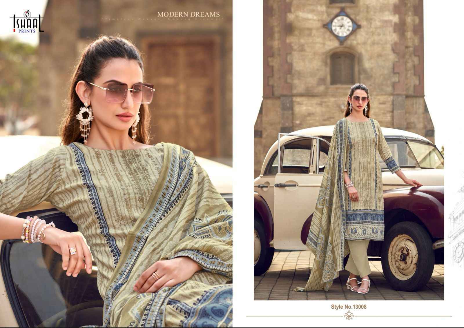 Ishaal Prints Embroidered Vol-13 Lawn Cotton Dress Material (10 pcs Catalogue)