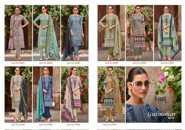 Ishaal Prints Gulmohar Vol 35 Lawn Pakistani Suits Wholesale Price (10 Pc Catalouge )