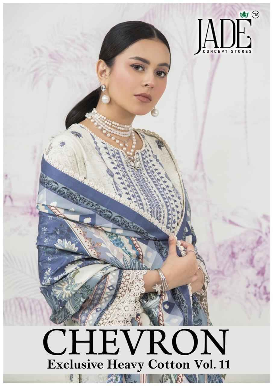Jade Chevron Vol 11 Lawn Cotton Dress Material Wholesale Price ( 6 Pc Catalog )