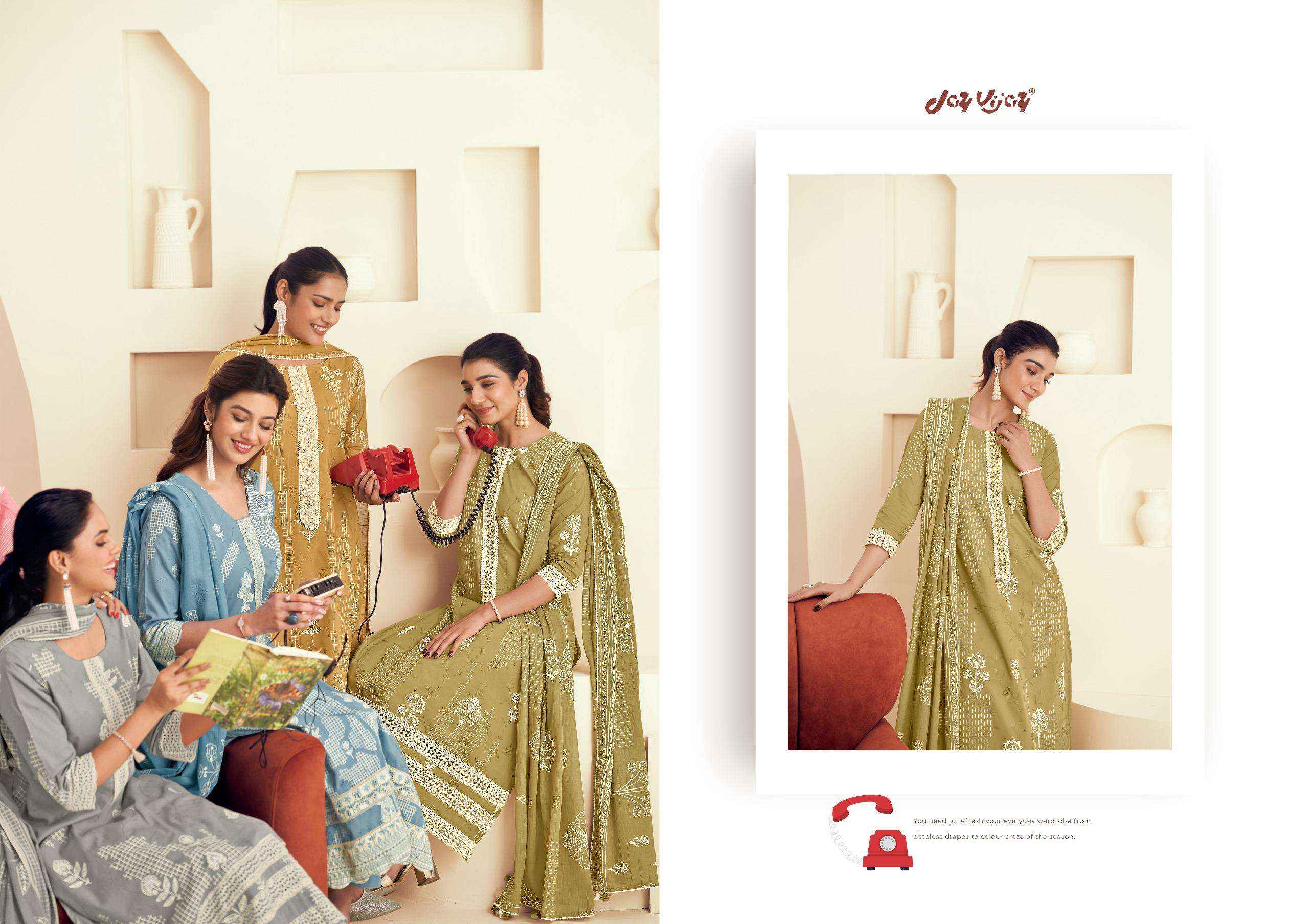 Jay Vijay Forever Girl Ethnic Wear Cotton Dress Material Wholesale Price ( 7 Pcs Catalog )