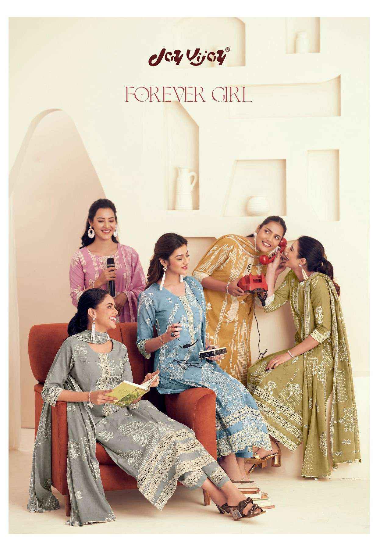 Jay Vijay Forever Girl Ethnic Wear Cotton Dress Material Wholesale Price ( 7 Pcs Catalog )