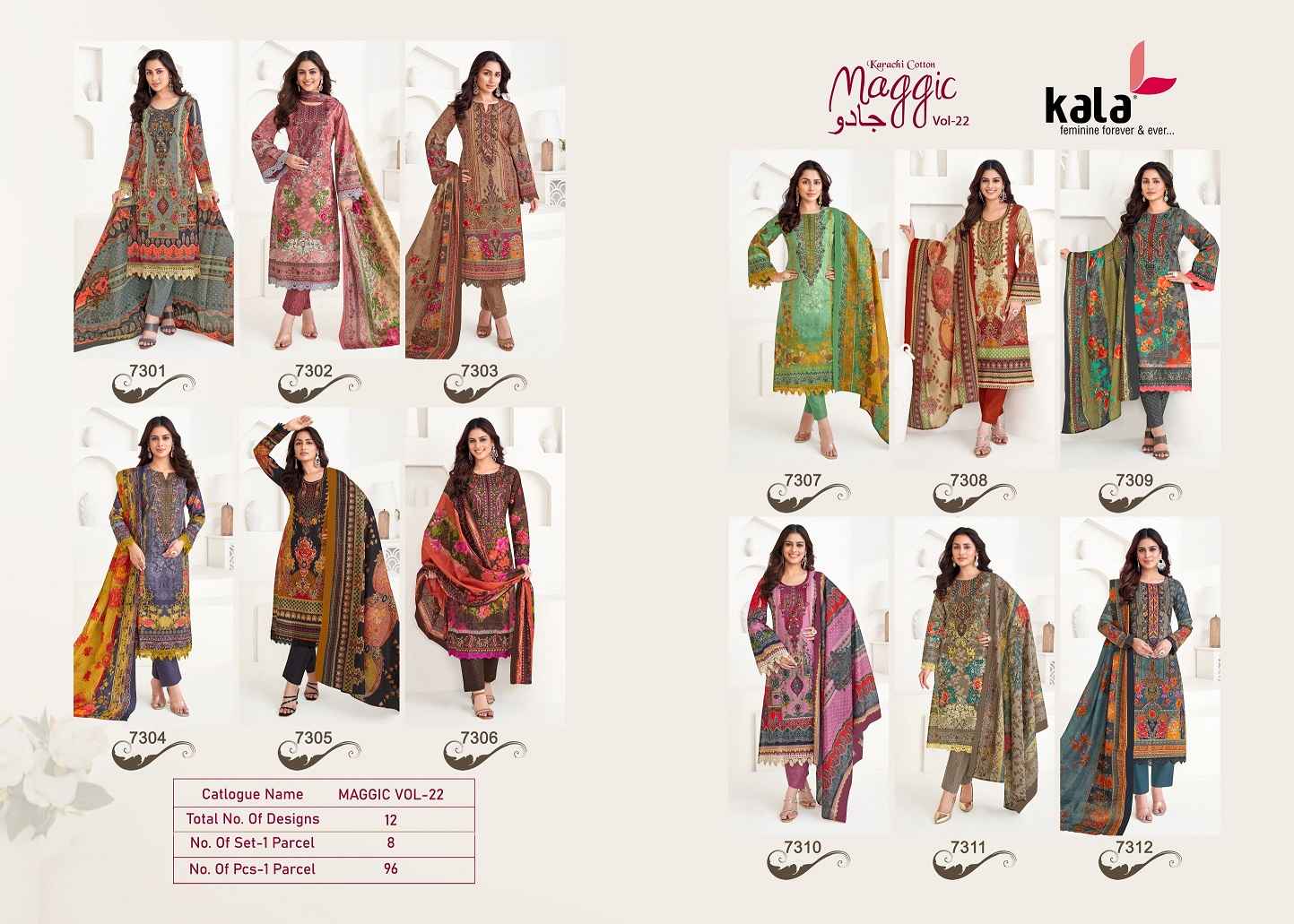 Kala Maggic Vol 22 Cotton Dress Material ( 12 pcs Catalogue )