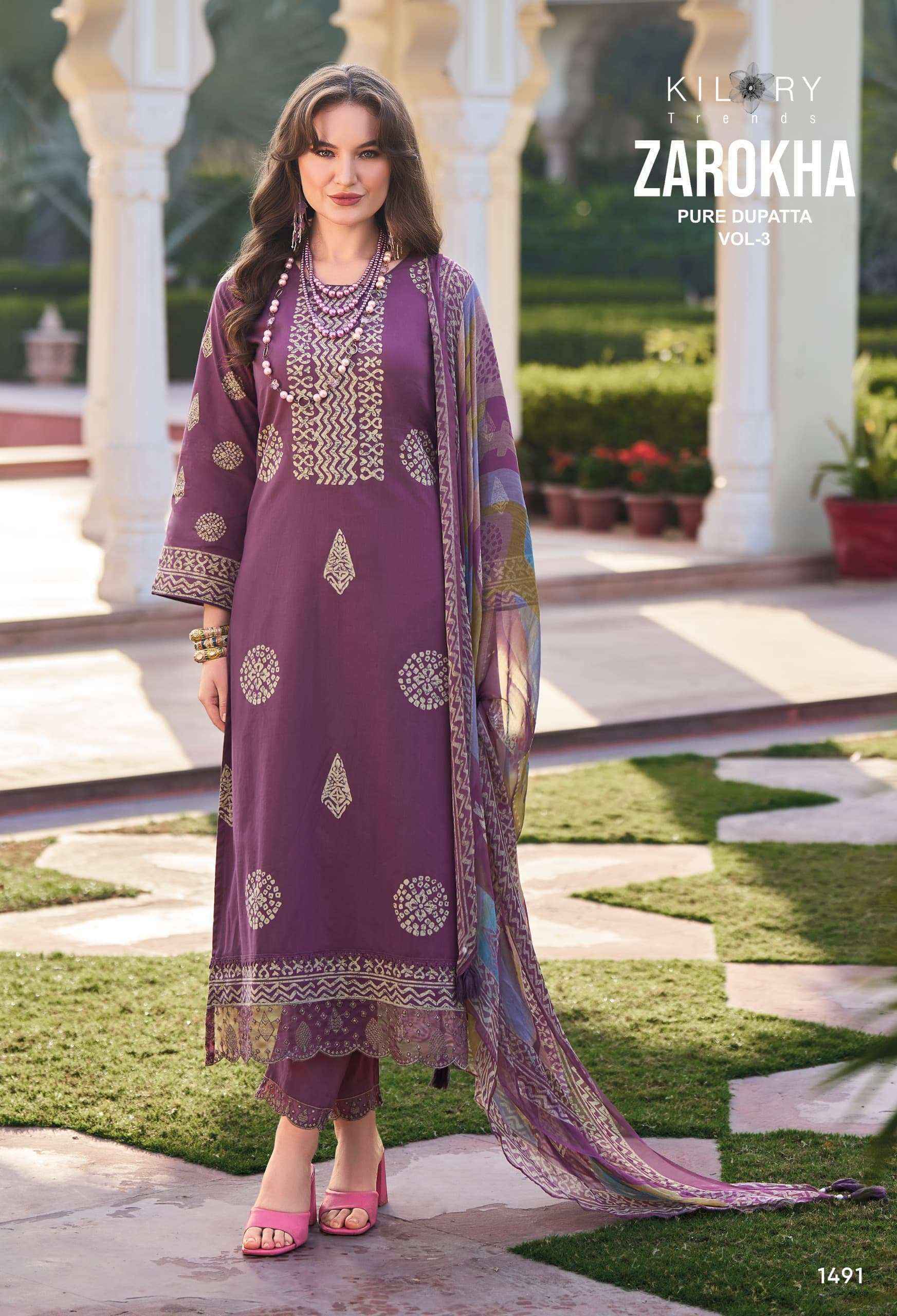Kilory Trends Zarokha Vol-3 Lawn Cotton Suits New Catalog ( 8 pcs Catalogue)