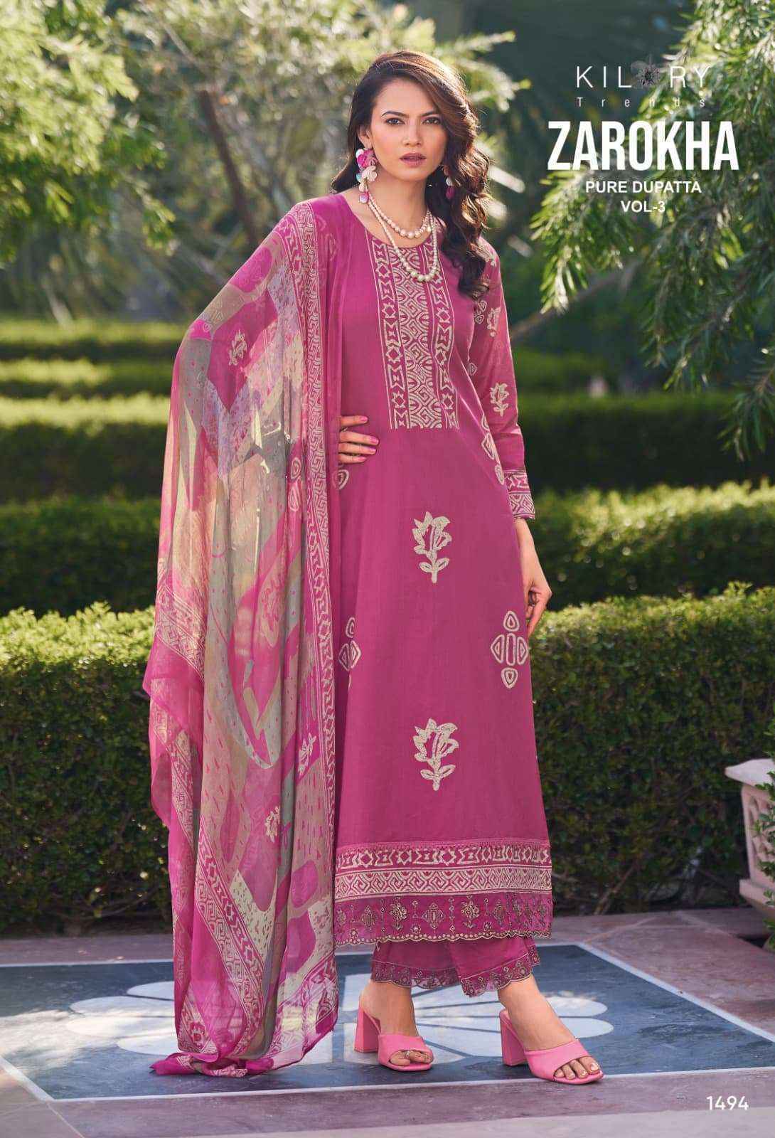 Kilory Trends Zarokha Vol-3 Lawn Cotton Suits New Catalog ( 8 pcs Catalogue)