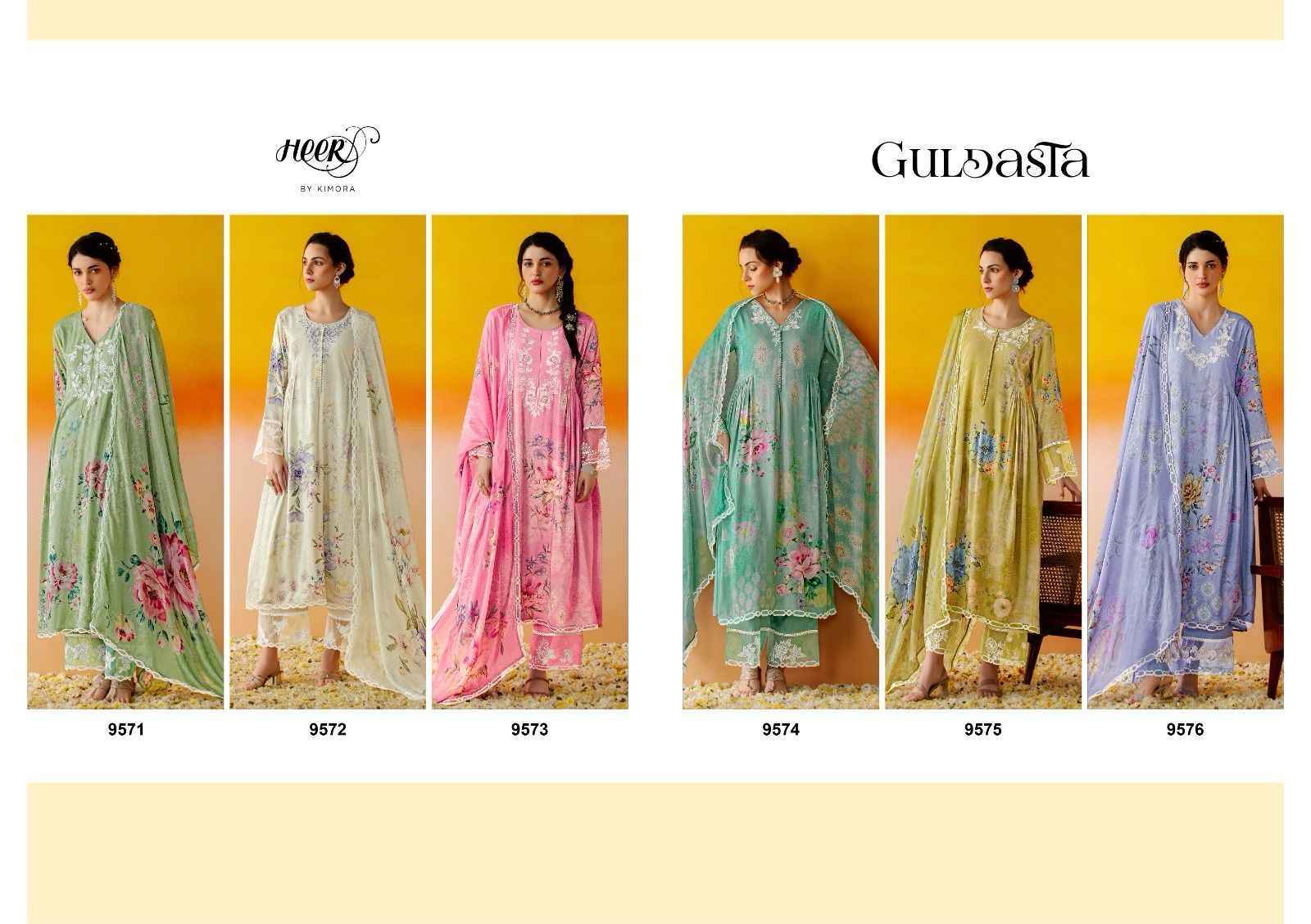 Kimora Heer Guldasta Musline Dress Material Wholesale Price ( 6 Pcs Catalog )