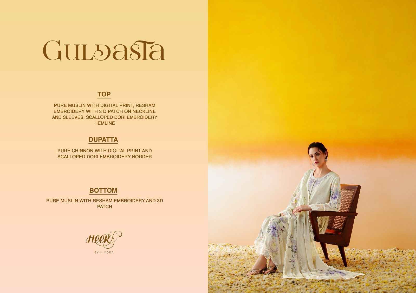 Kimora Heer Guldasta Musline Dress Material Wholesale Price ( 6 Pcs Catalog )