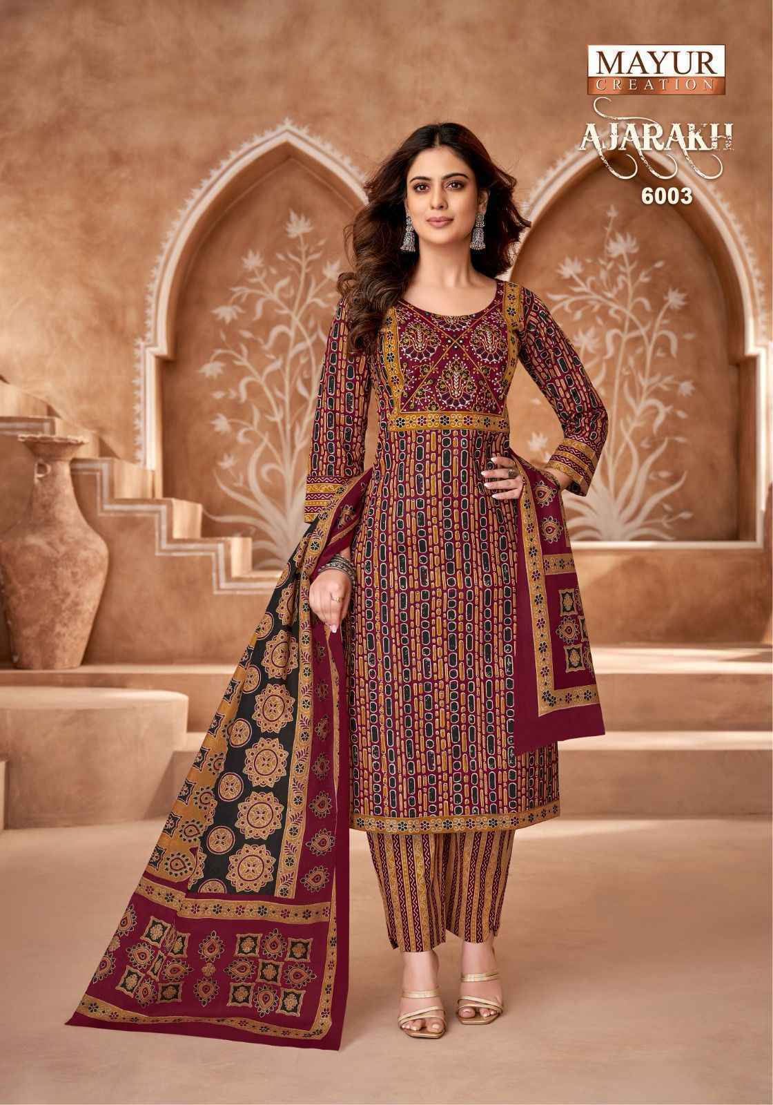 Mayur Mayur Creation Ajarakh Vol 6 Readymade Cotton Dress 10 pcs Catalogue