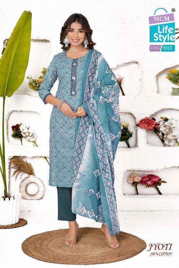 MCM Lifestyle Jyoti Readymade Cotton Suits (16 pcs Catalogue)