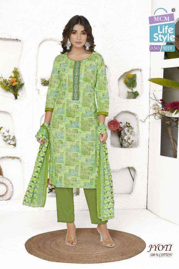 MCM Lifestyle Jyoti Readymade Cotton Suits (16 pcs Catalogue)