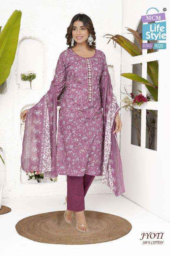 MCM Lifestyle Jyoti Readymade Cotton Suits (16 pcs Catalogue)