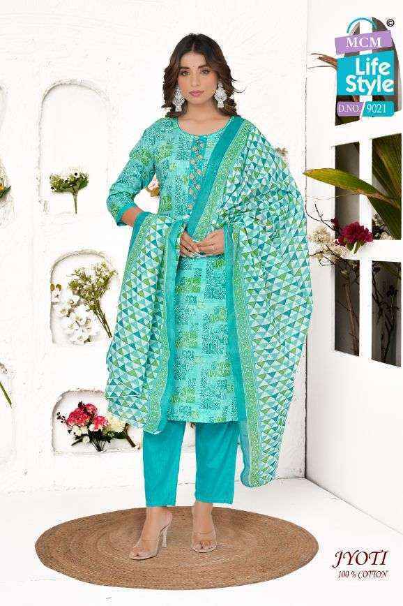 MCM Lifestyle Jyoti Readymade Cotton Suits (16 pcs Catalogue)