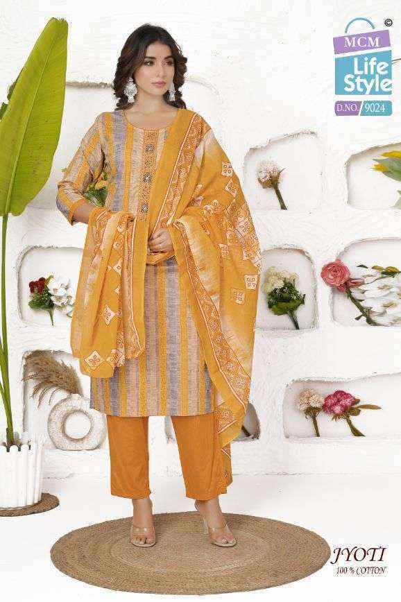 MCM Lifestyle Jyoti Readymade Cotton Suits (16 pcs Catalogue)