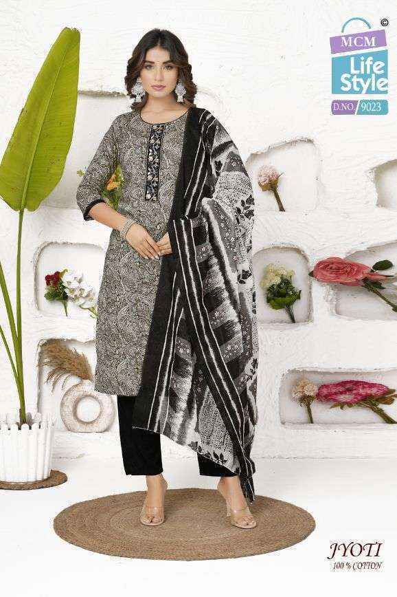 MCM Lifestyle Jyoti Readymade Cotton Suits (16 pcs Catalogue)