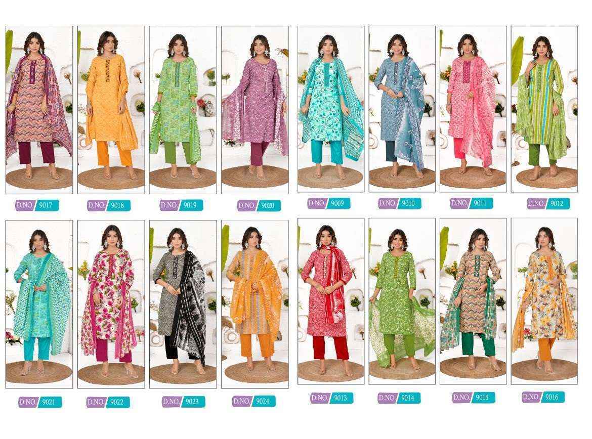 MCM Lifestyle Jyoti Readymade Cotton Suits (16 pcs Catalogue)