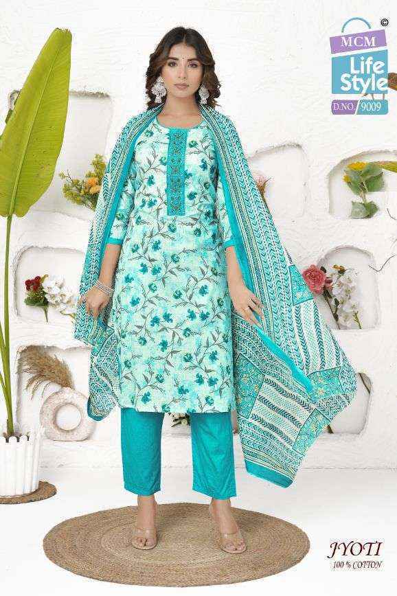 MCM Lifestyle Jyoti Readymade Cotton Suits (16 pcs Catalogue)