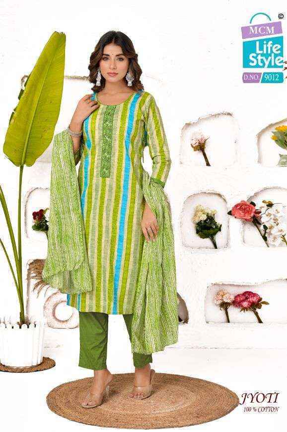 MCM Lifestyle Jyoti Readymade Cotton Suits (16 pcs Catalogue)