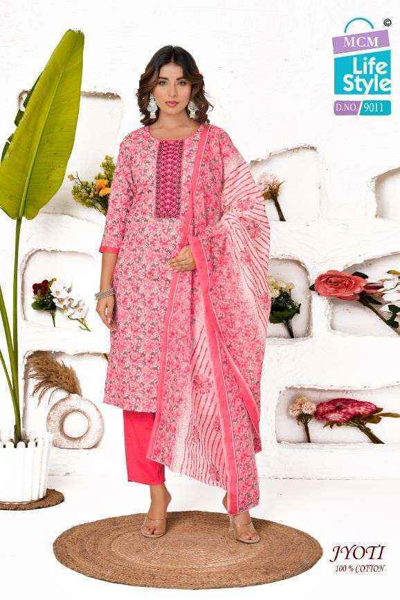 MCM Lifestyle Jyoti Readymade Cotton Suits (16 pcs Catalogue)