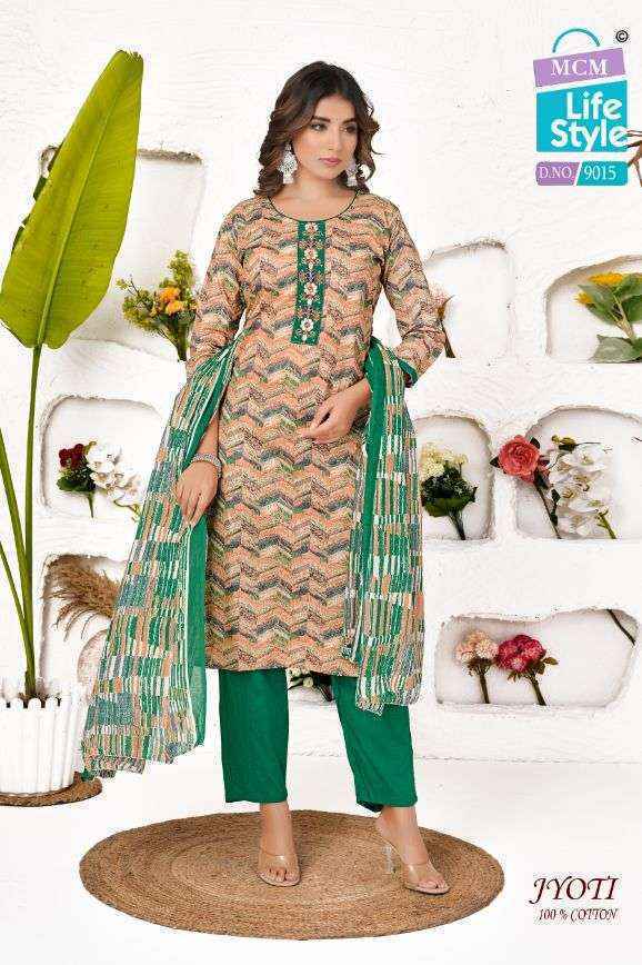 MCM Lifestyle Jyoti Readymade Cotton Suits (16 pcs Catalogue)
