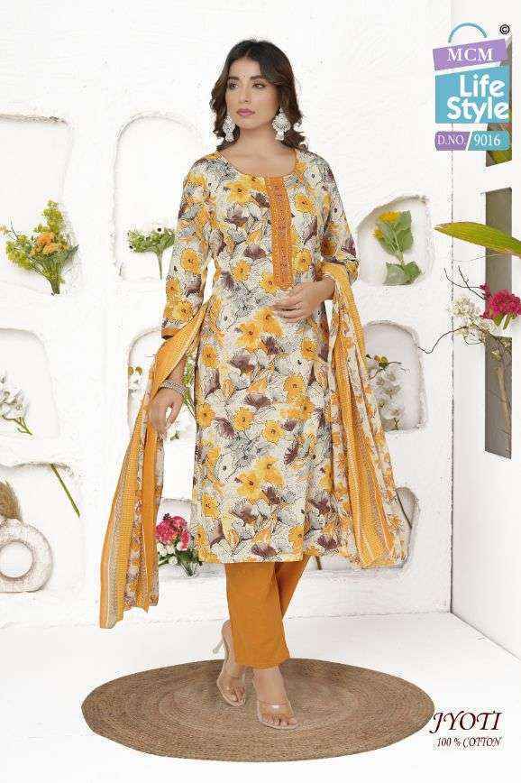 MCM Lifestyle Jyoti Readymade Cotton Suits (16 pcs Catalogue)