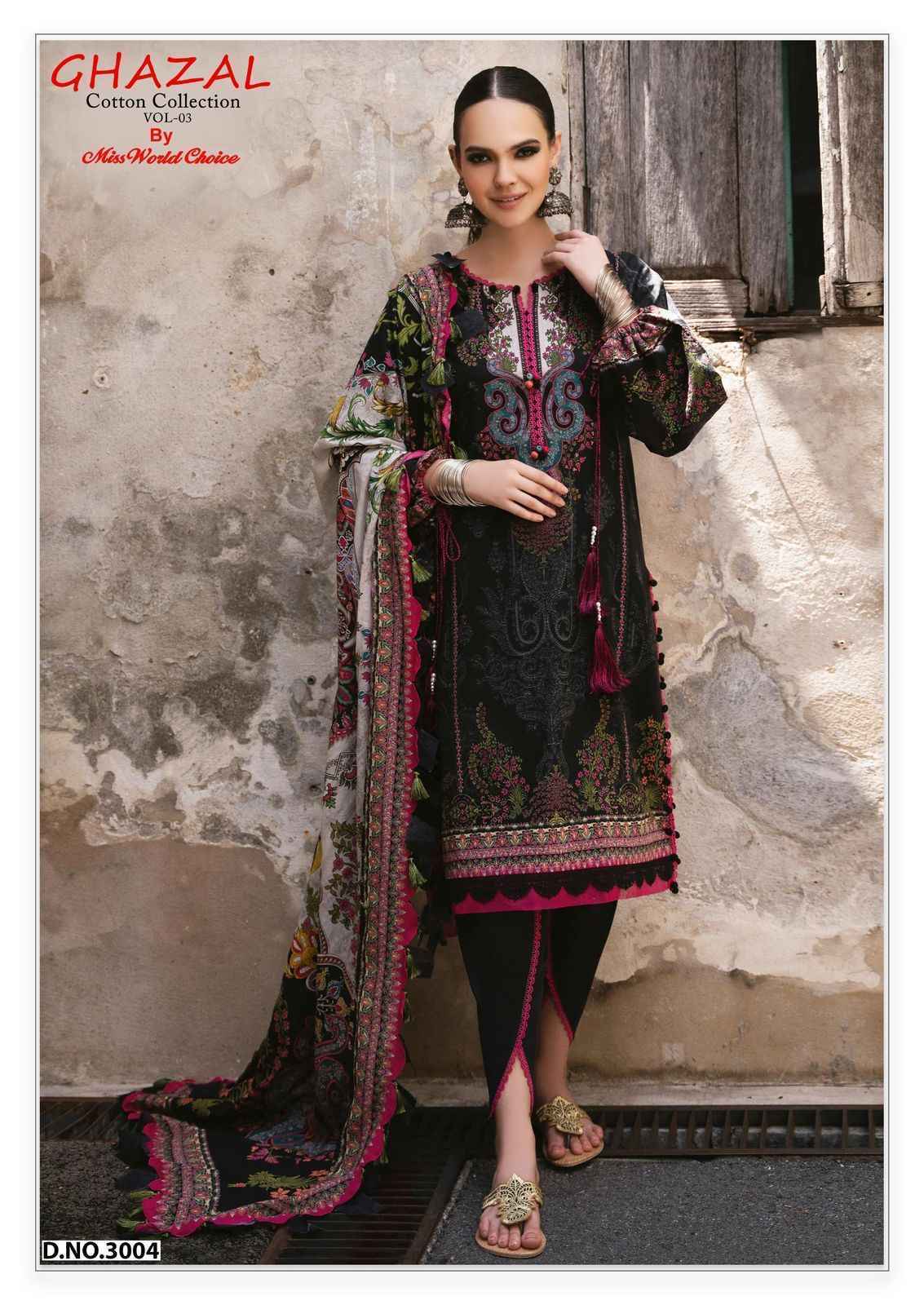 Miss World Choice Ghazal Vol 3 Cotton Pakistani Salwar Kameez ( 6 pcs Catalogue )