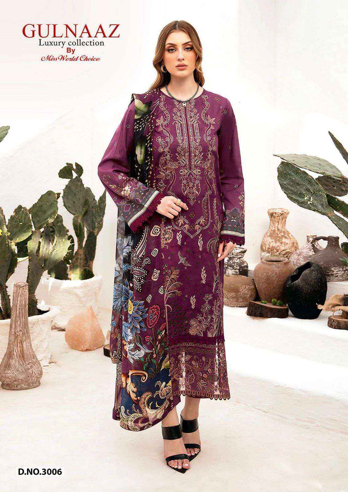 Miss World Choice Gulnaaz Vol 3 Printed Karachi Suit Summer Catalog Wholesale Price ( 6 Pcs Catalog )