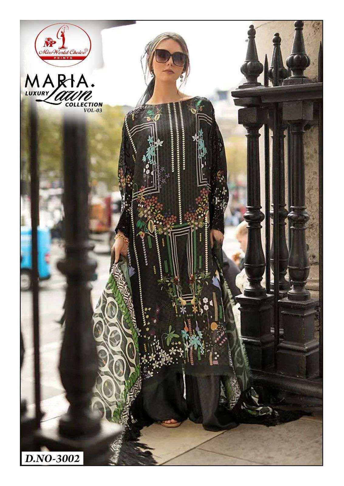 Miss World Choice Maria Lawn Vol 3 Wholesale - Pakistani Dress Material ( 6 Pcs Catalogue )