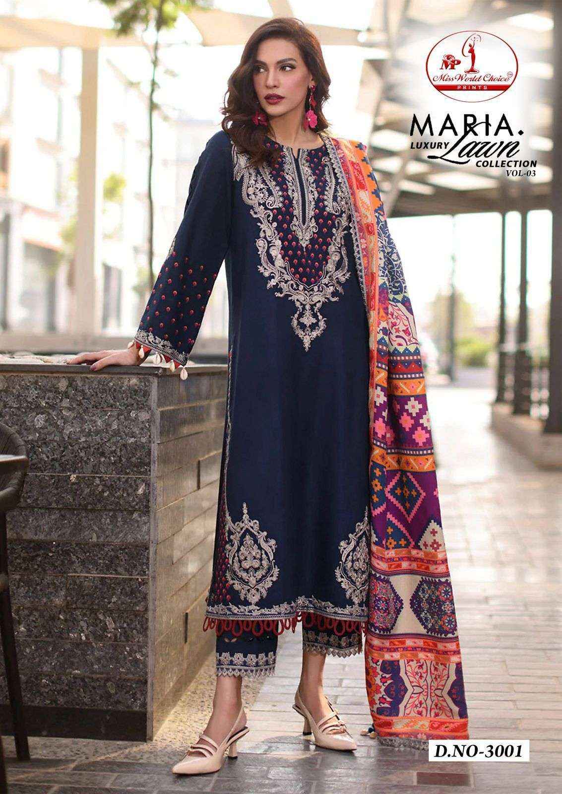 Miss World Choice Maria Lawn Vol 3 Wholesale - Pakistani Dress Material ( 6 Pcs Catalogue )
