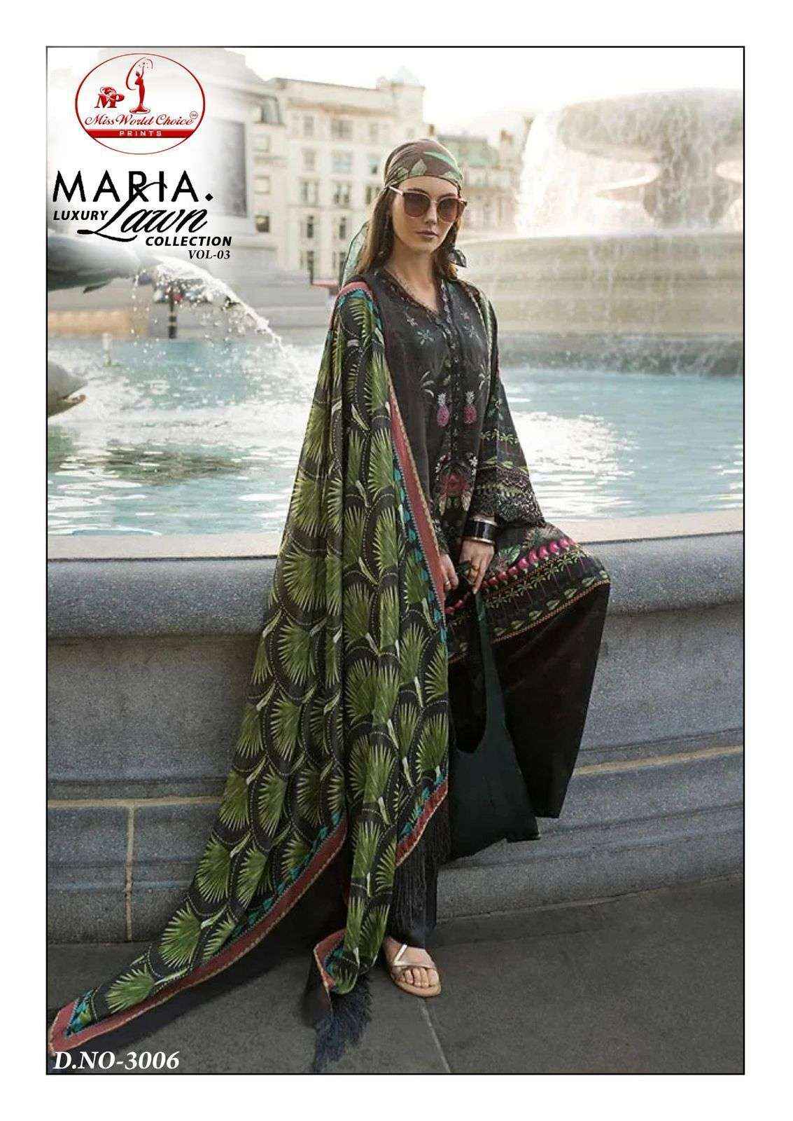 Miss World Choice Maria Lawn Vol 3 Wholesale - Pakistani Dress Material ( 6 Pcs Catalogue )