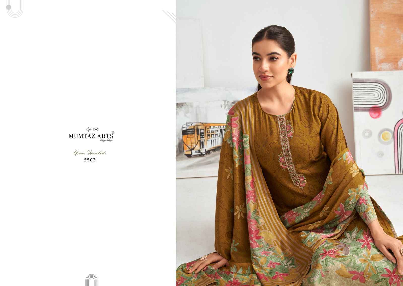 Mumtaz Arts Hafiza Viscouse Muslin Suits Latest Catalog ( 4 pcs Catalogue )
