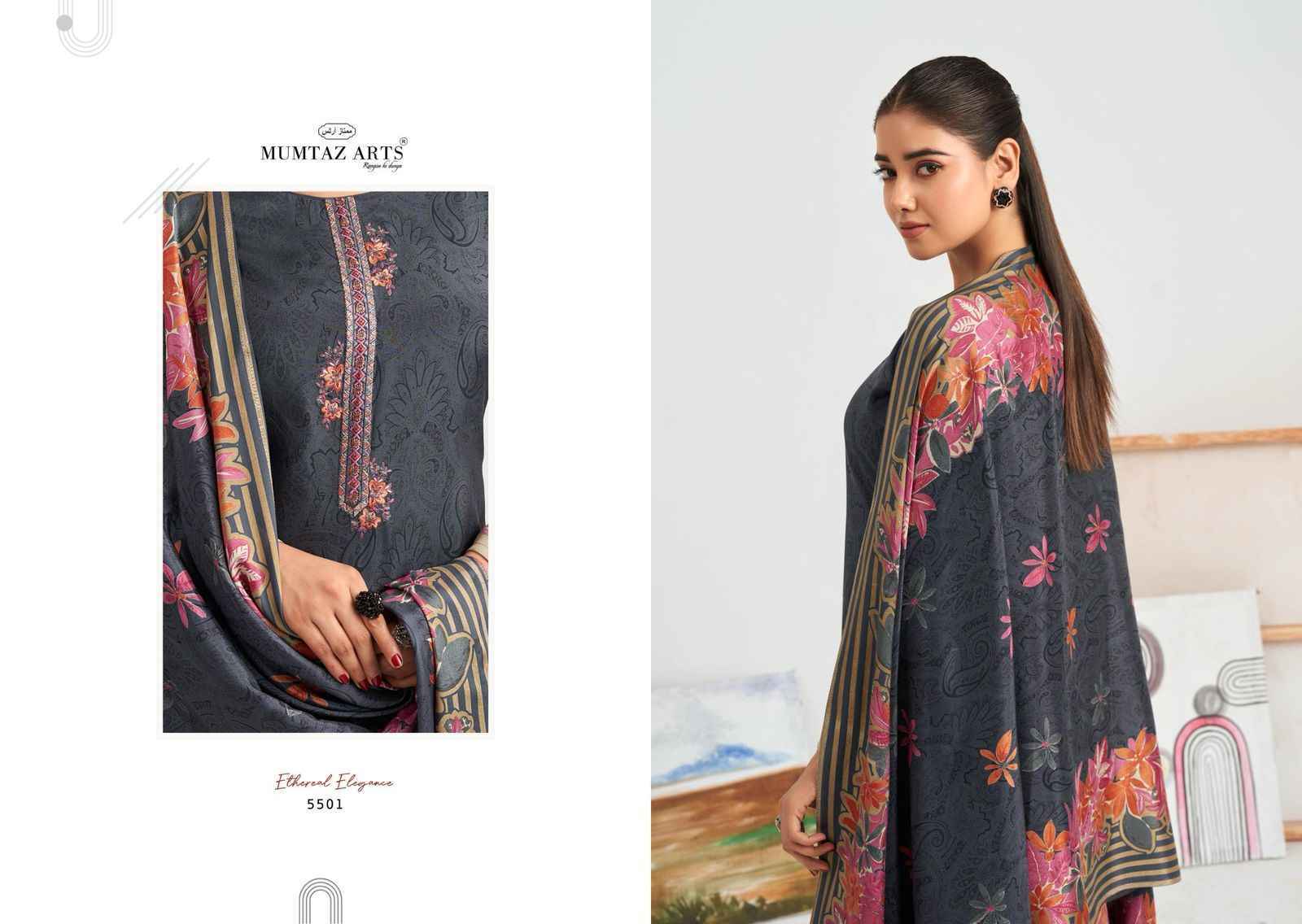 Mumtaz Arts Hafiza Viscouse Muslin Suits Latest Catalog ( 4 pcs Catalogue )