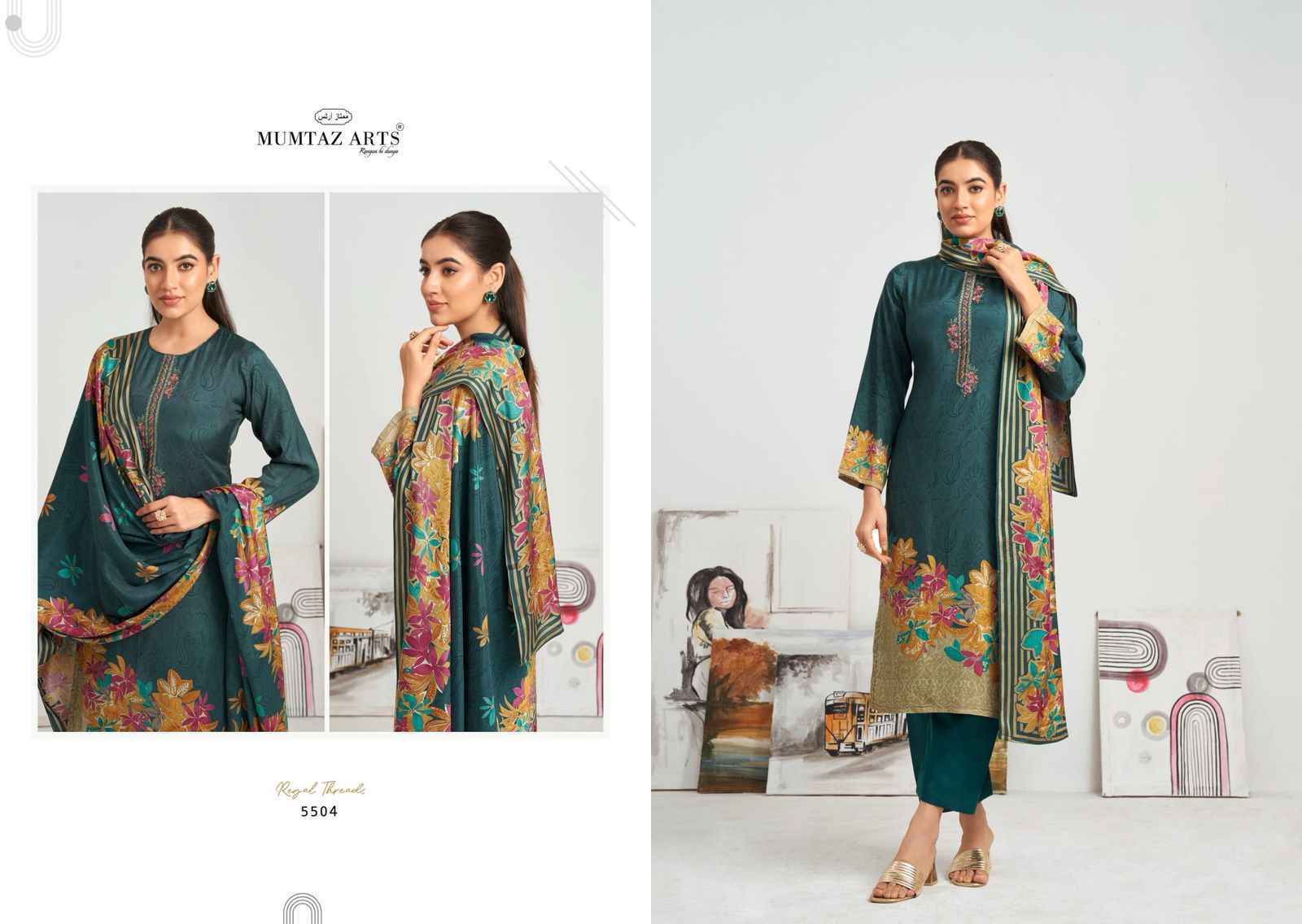 Mumtaz Arts Hafiza Viscouse Muslin Suits Latest Catalog ( 4 pcs Catalogue )