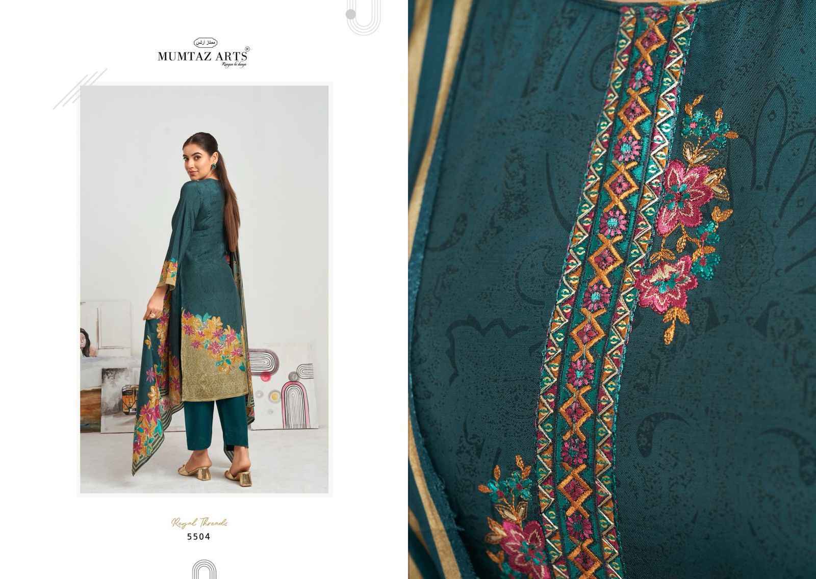Mumtaz Arts Hafiza Viscouse Muslin Suits Latest Catalog ( 4 pcs Catalogue )