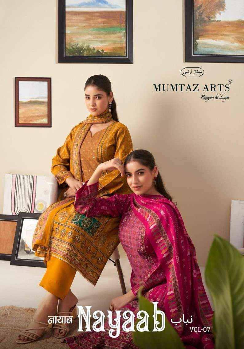 Mumtaz Arts Nayaab Vol 7 Fancy Handwork Muslin Dress Wholesale Price ( 6 Pcs Catalog )