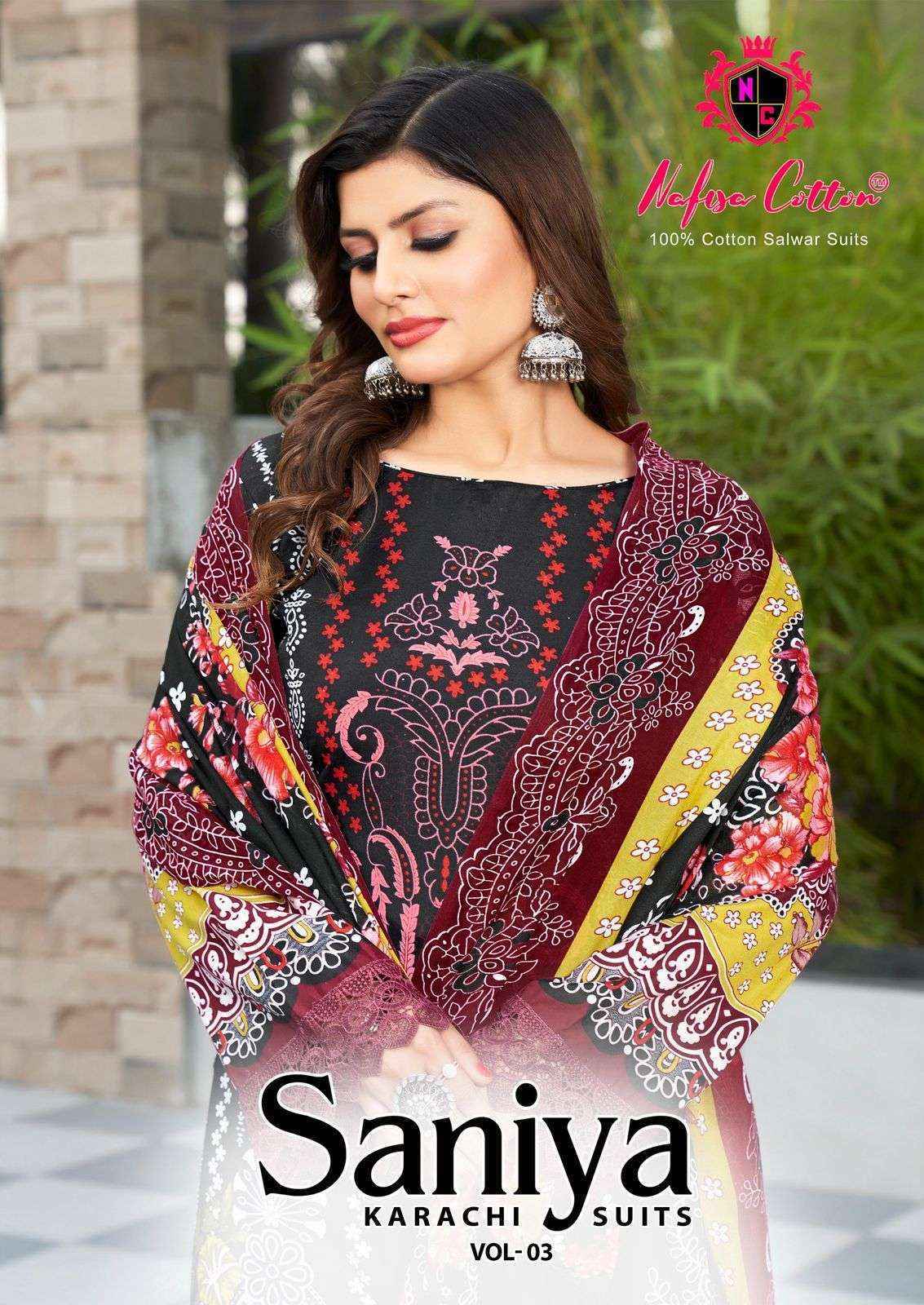 Nafisa Cotton Saniya Karachi Suits Vol 3 Wholesale Dress Material ( 6 pcs Catalogue )