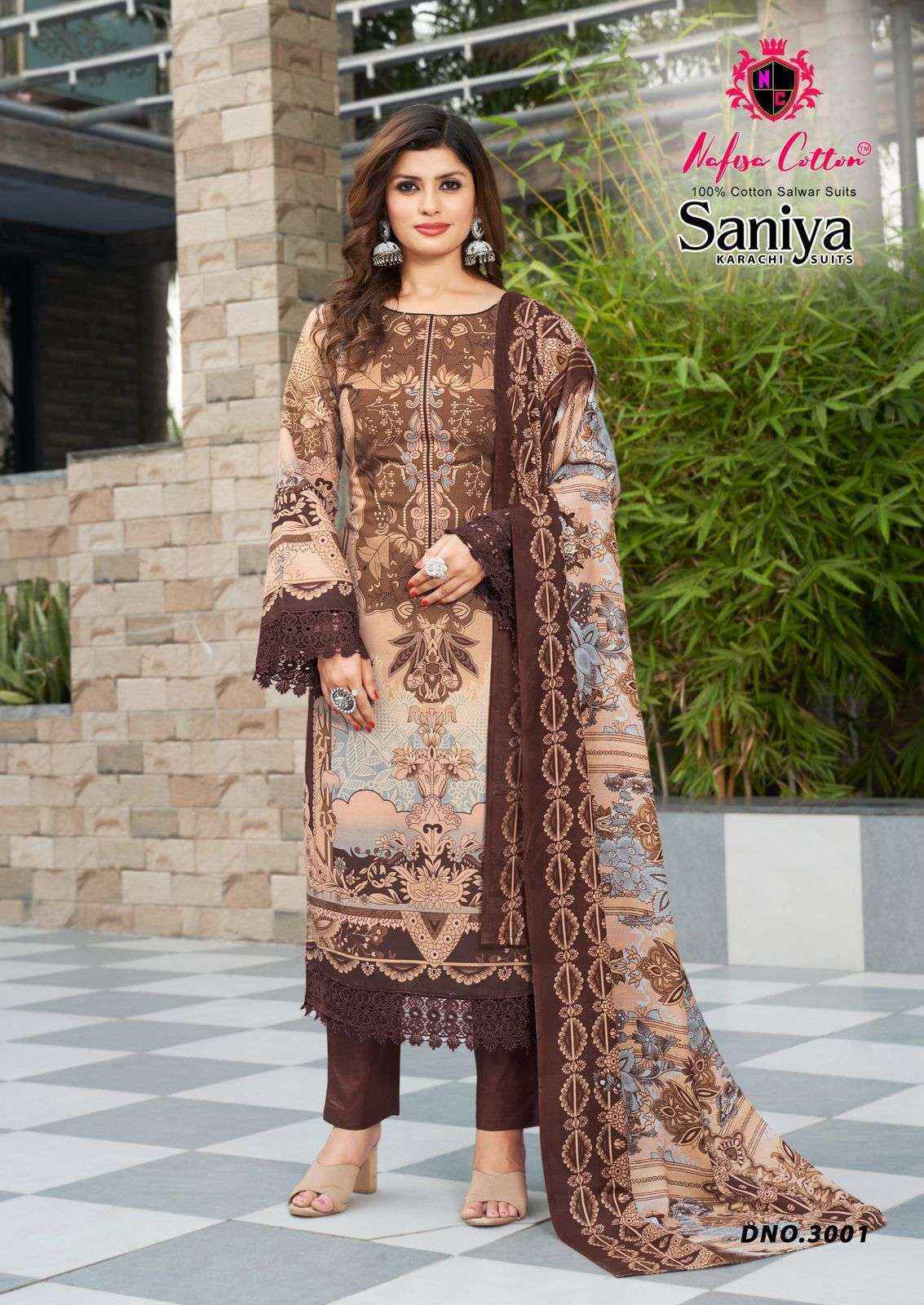 Nafisa Cotton Saniya Karachi Suits Vol 3 Wholesale Dress Material ( 6 pcs Catalogue )