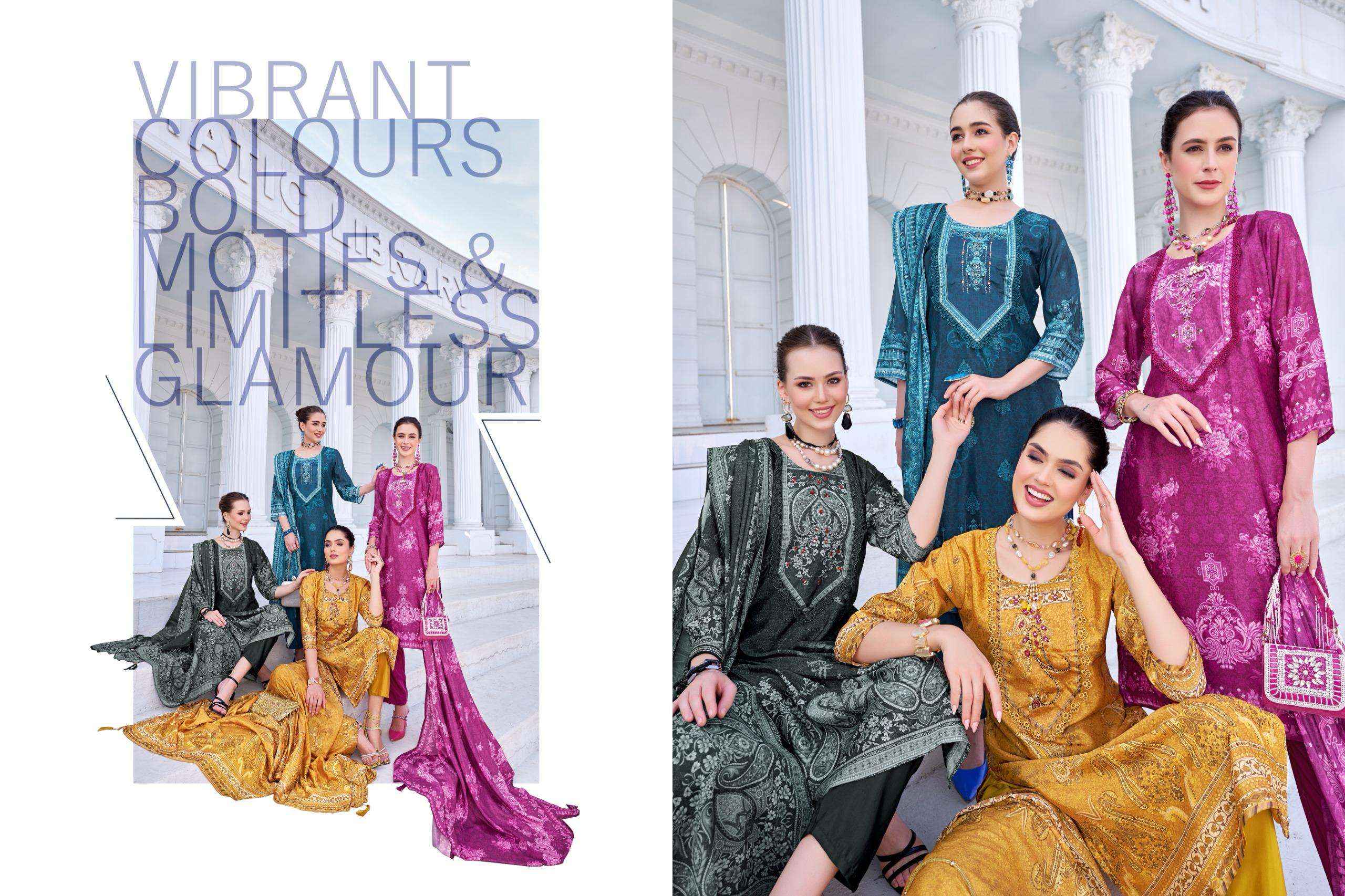 POONAM DESIGNER LIBRARY CREPE DESIGNER READYMADE SUITS ( 5 PCS CATALOGUE )