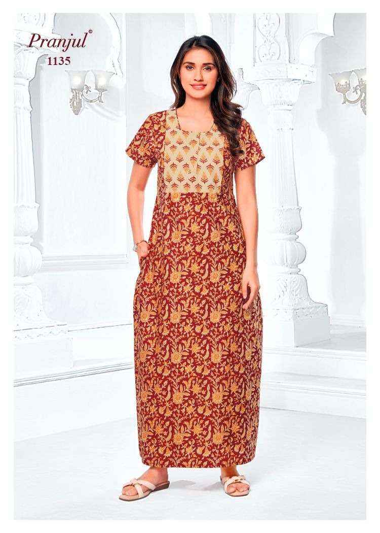Pranjul Pragati Vol 11 Pure Cotton Nighty Wholesale Price ( 30 Pcs Catalogue )