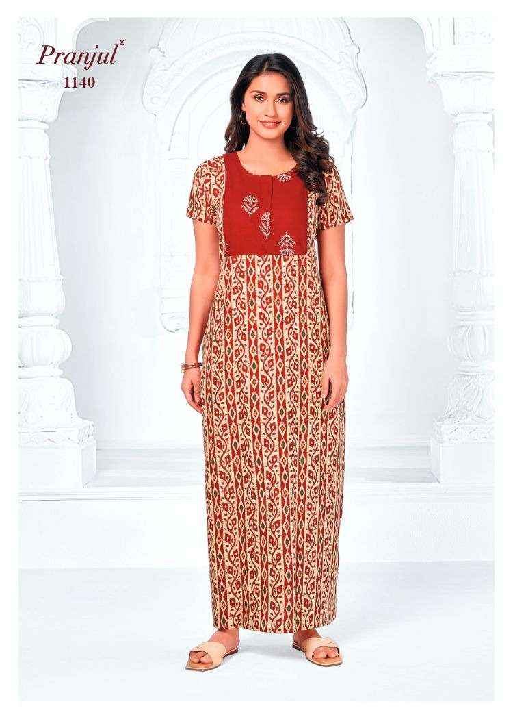 Pranjul Pragati Vol 11 Pure Cotton Nighty Wholesale Price ( 30 Pcs Catalogue )