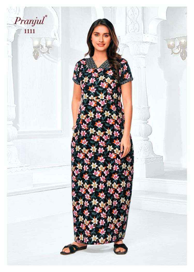 Pranjul Pragati Vol 11 Pure Cotton Nighty Wholesale Price ( 30 Pcs Catalogue )