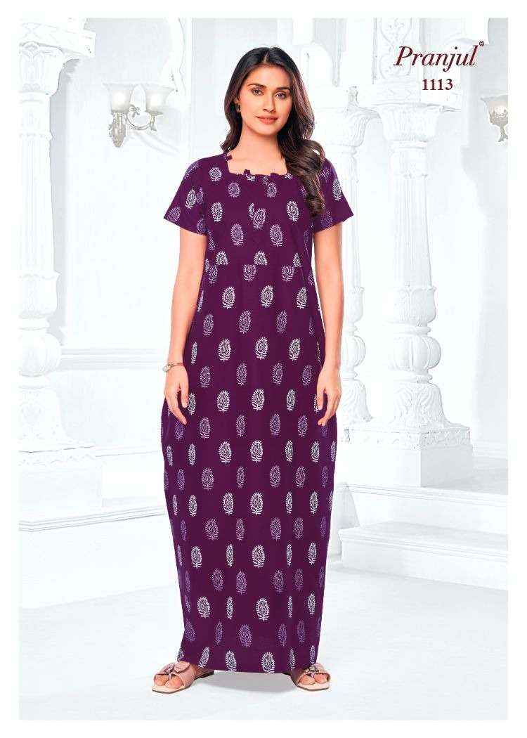 Pranjul Pragati Vol 11 Pure Cotton Nighty Wholesale Price ( 30 Pcs Catalogue )