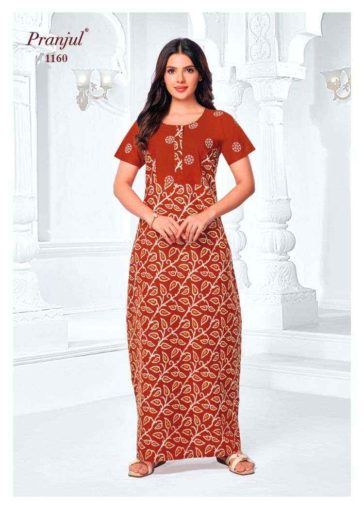 Pranjul Pragati Vol 11 Pure Cotton Nighty Wholesale Price ( 30 Pcs Catalogue )