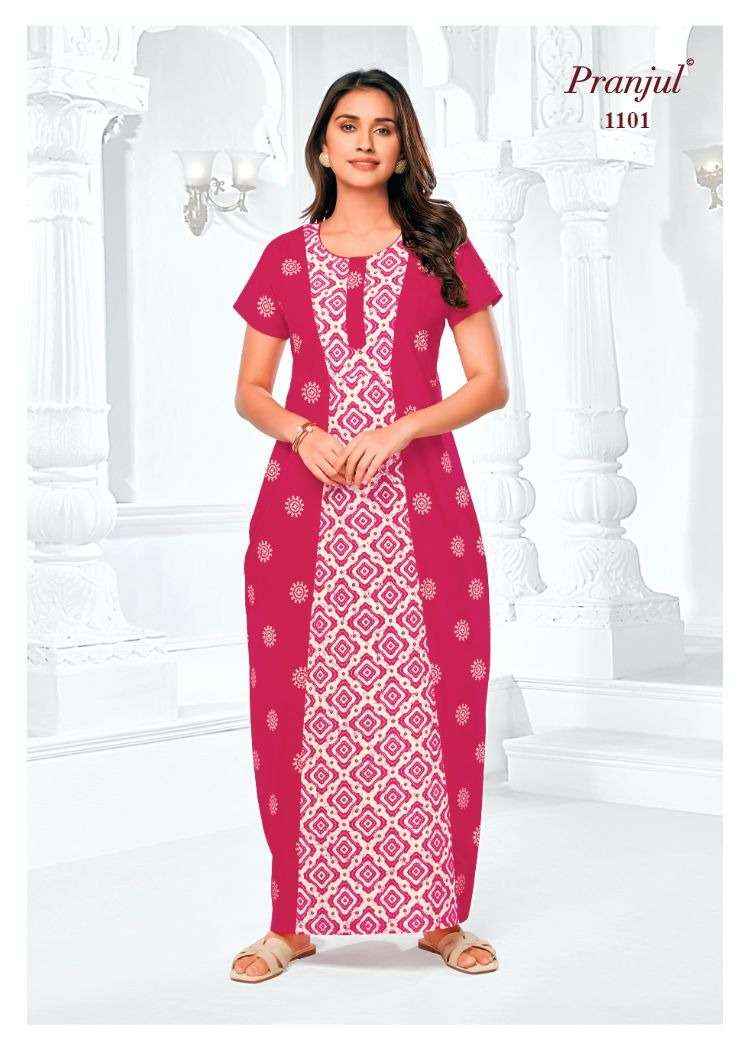 Pranjul Pragati Vol 11 Pure Cotton Nighty Wholesale Price ( 30 Pcs Catalogue )