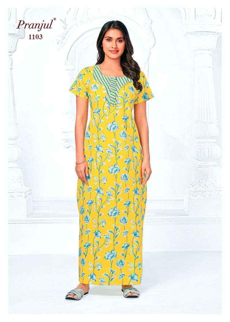 Pranjul Pragati Vol 11 Pure Cotton Nighty Wholesale Price ( 30 Pcs Catalogue )