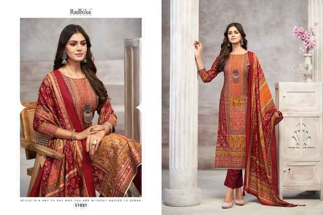 Radhika Fashion Azara Beauty Silk Musline Suits Wholesale Price (4 pcs Catalogue)