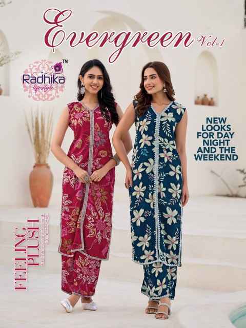 Radhika Lifestyle Evergreen Vol-1 Rayon Kurti With Plazzo (8 pcs Catalogue)
